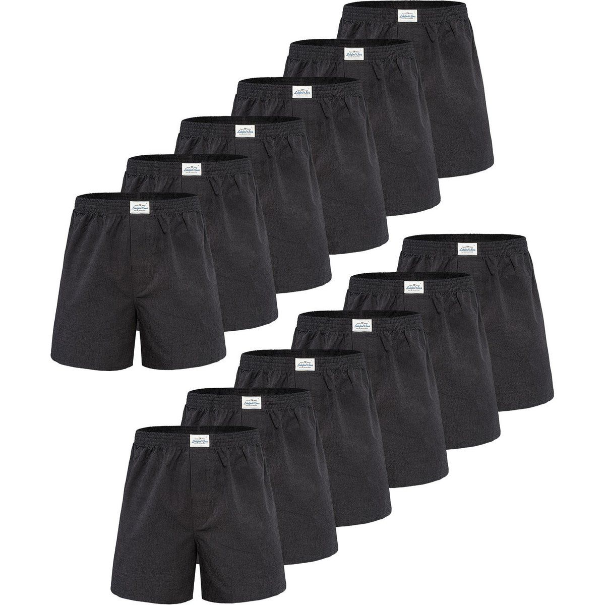 Herren gewebte Baumwoll-Boxershorts 12er-Pack