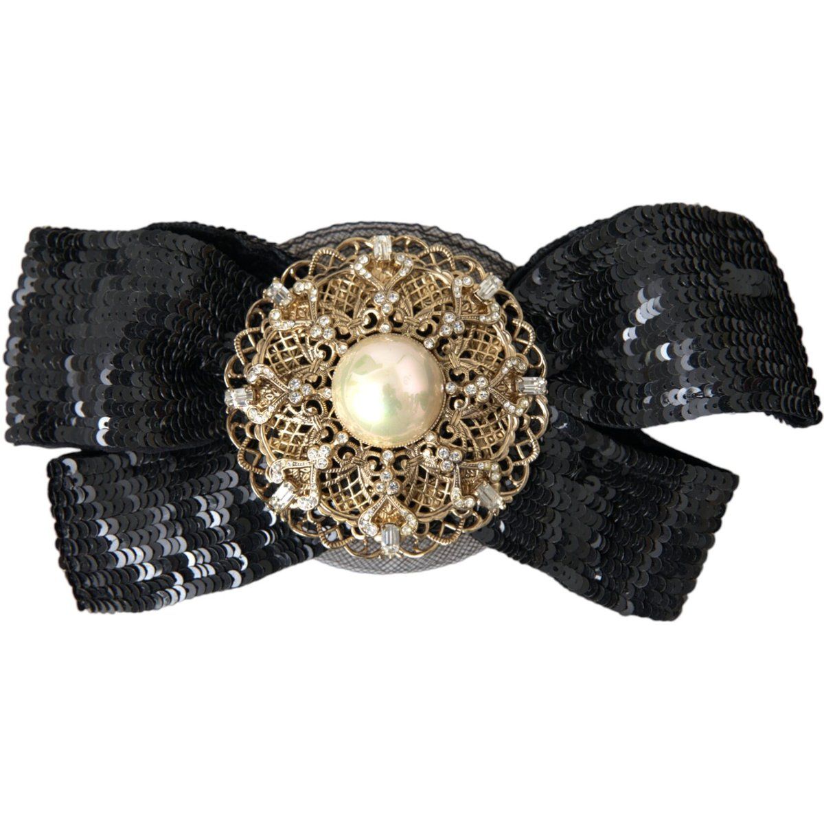 Pailletten Schleife Haarspange Brosche