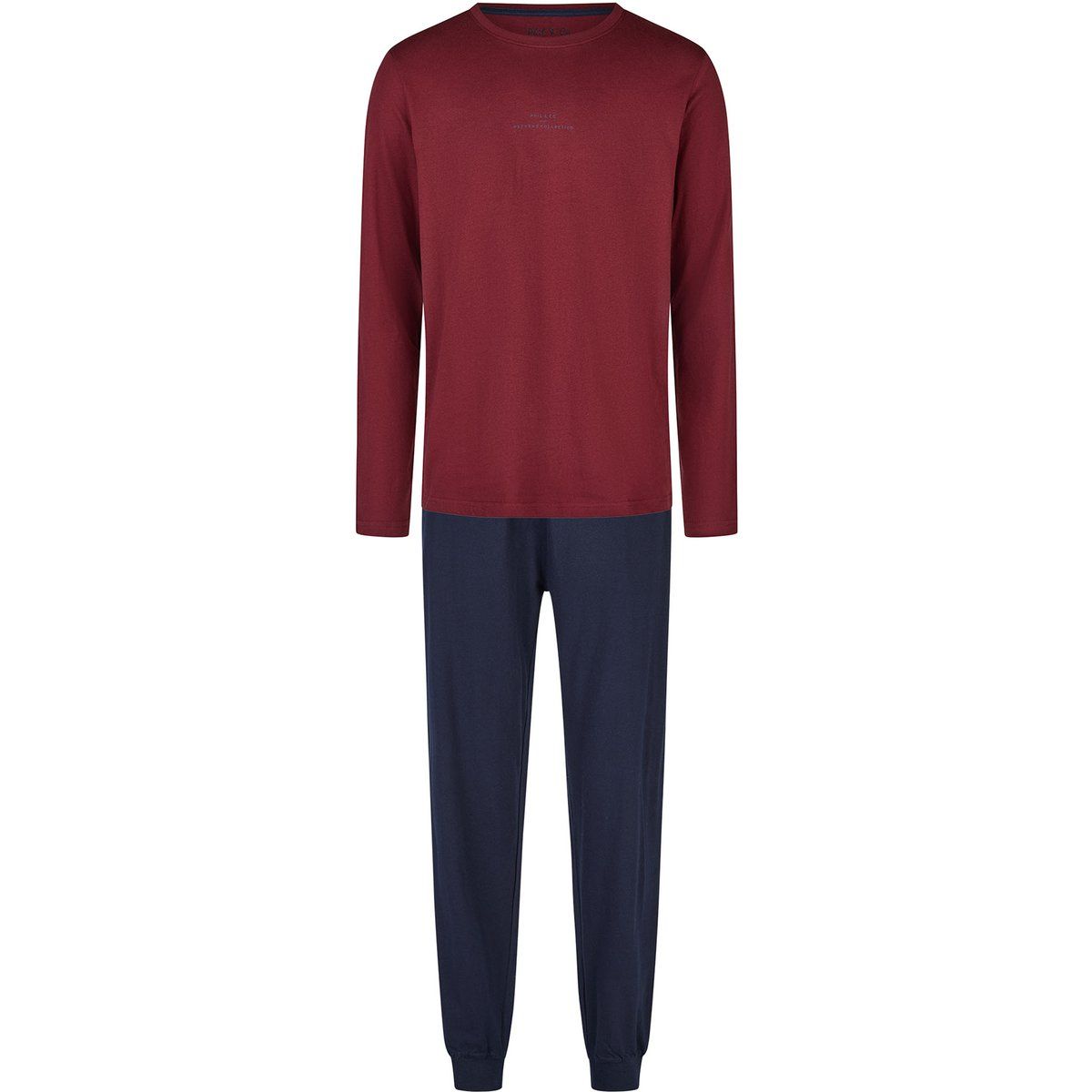 Klassisches Langarm-Pyjama-Set aus Baumwolle