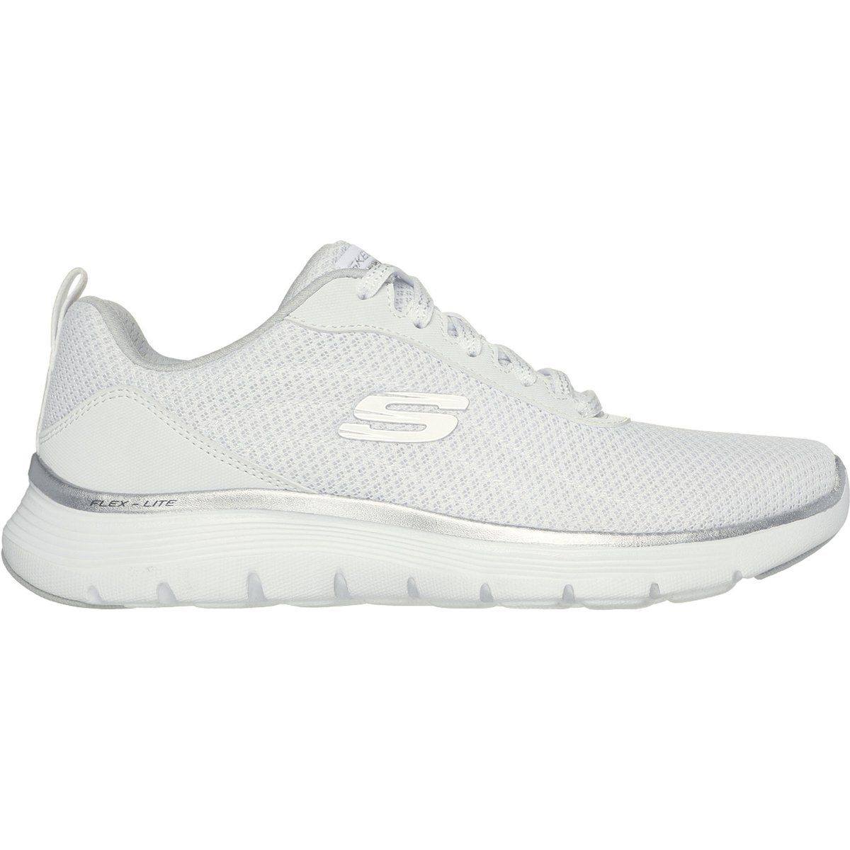 Skechers - Damen Sneaker "Flex Appeal 5.0 Uptake", Kontrast (Weiß/Silber)