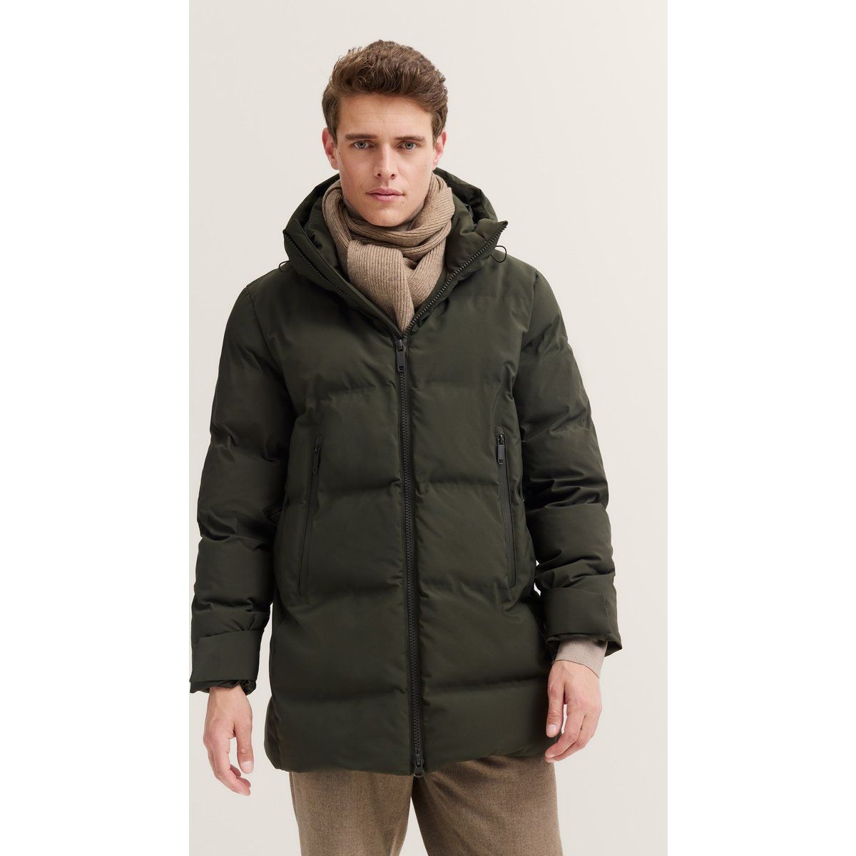 Herren wasserdichter Steppparka mit Kapuze