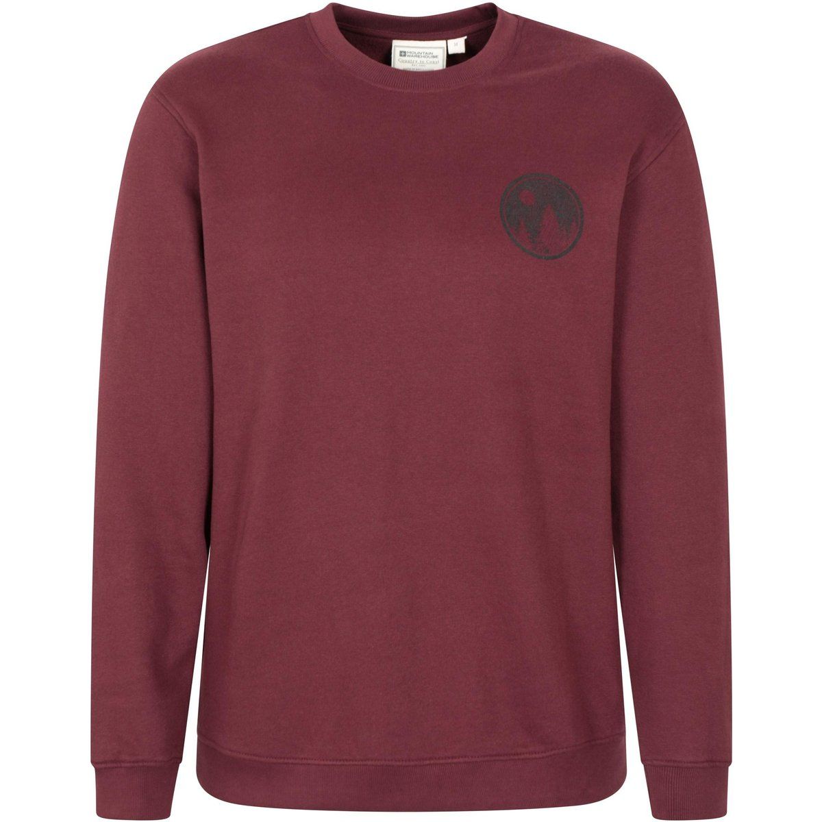 Herren Burgunderrotes Sweatshirt mit Rundhalsausschnitt