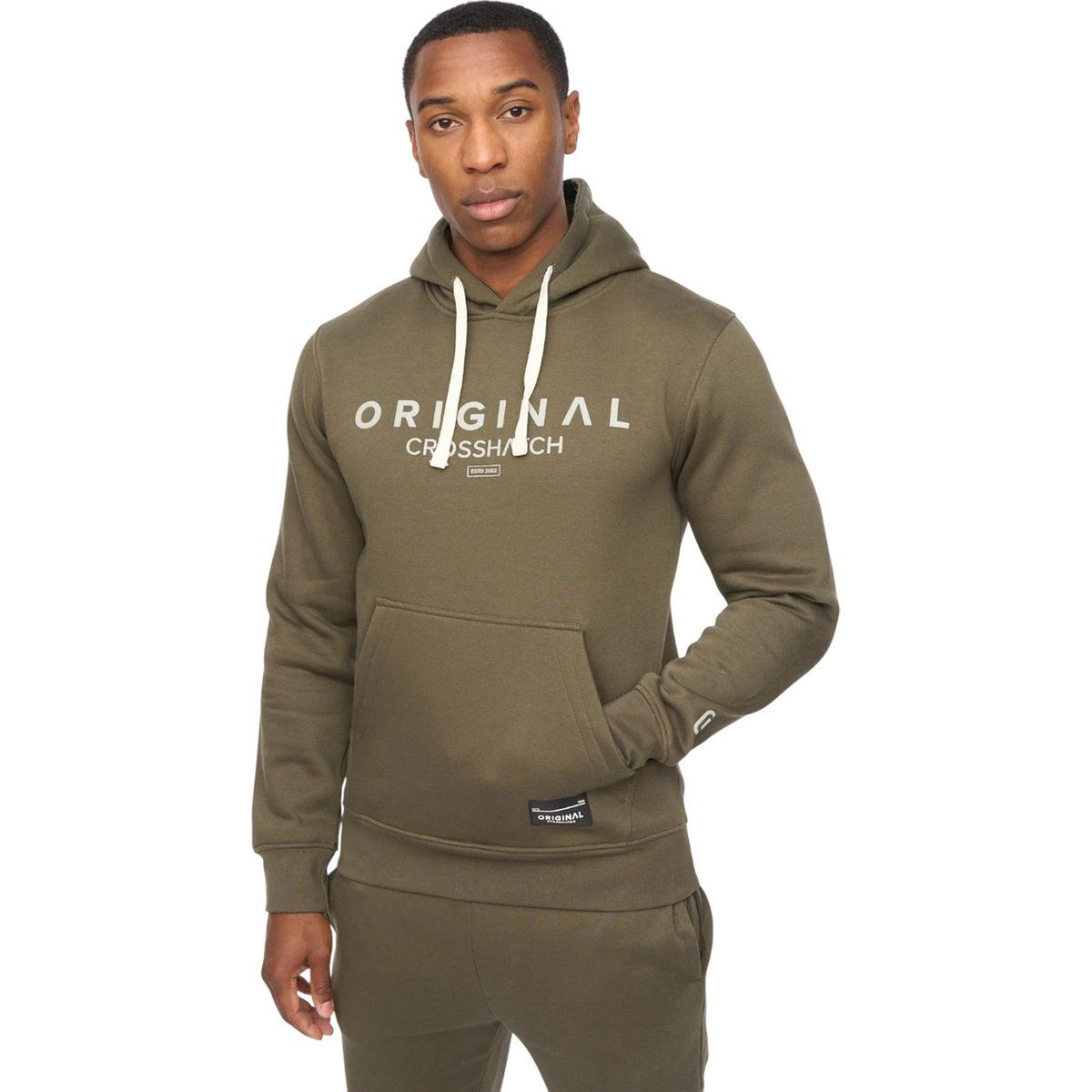 Herren Kapuzenpullover Dunkelolive