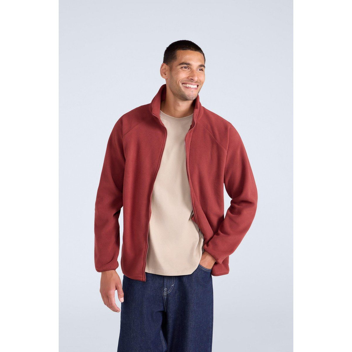 Mountain Warehouse - "Stockholm" Fleecejacke Durchgehender Reißverschluss für Herren (Rot)