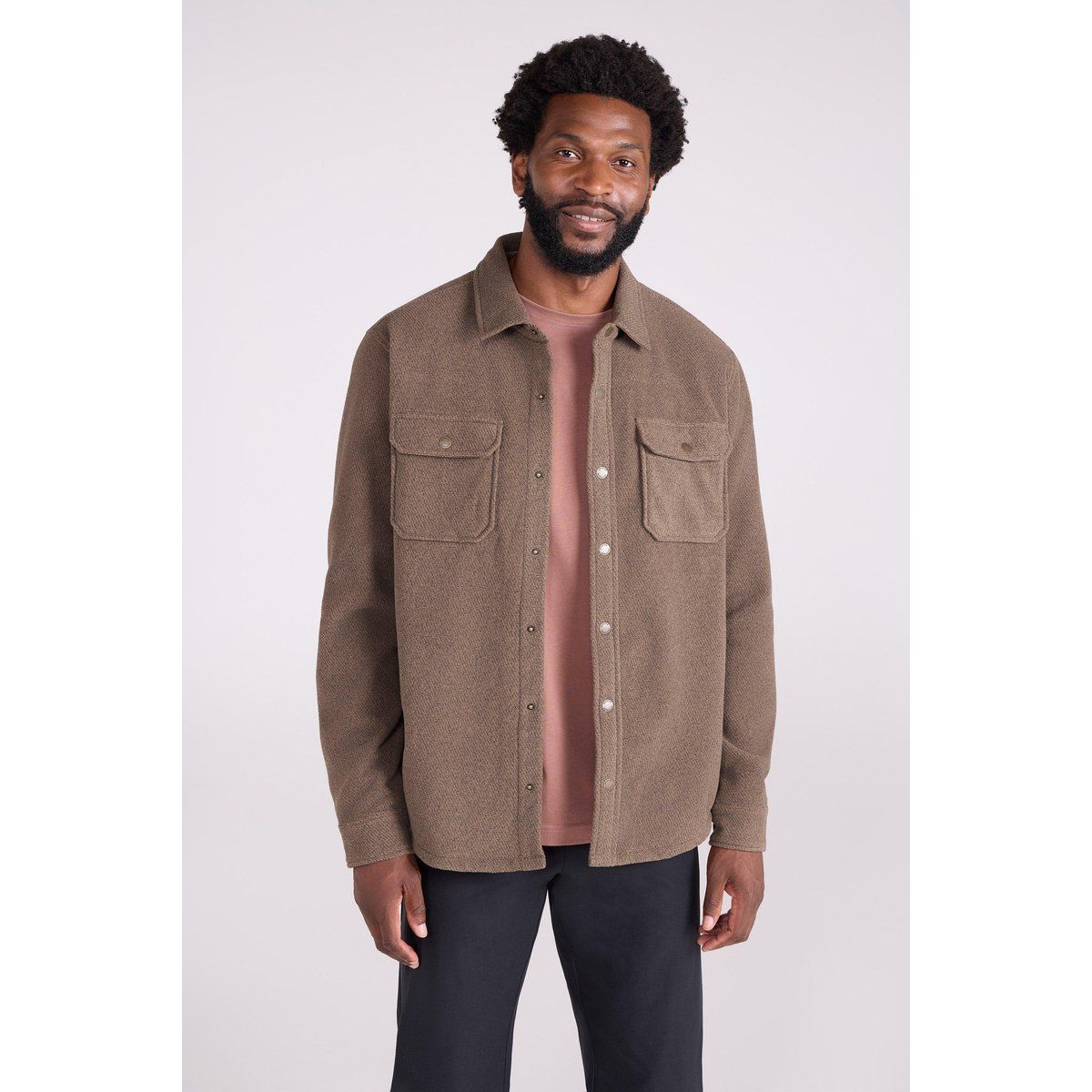 Herren Fleece Hemdjacke mit Taschen