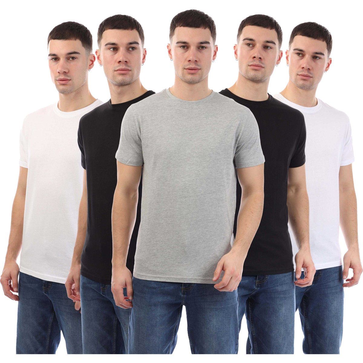 Herren T-Shirt mit Rundhalsausschnitt, Unifarben