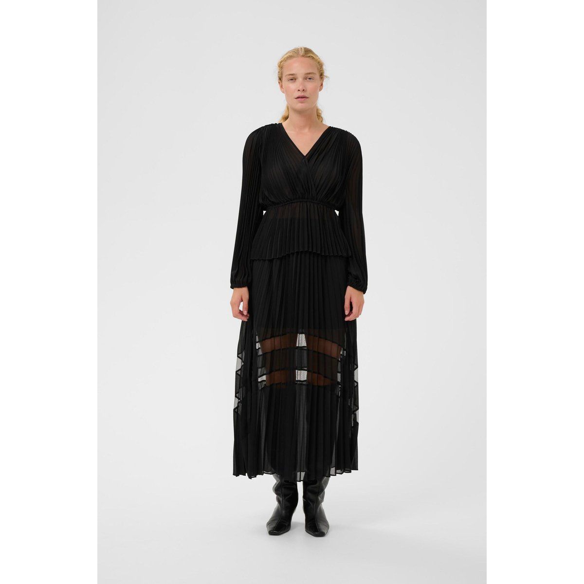 Elegantes Plissee-Midikleid mit Lagen