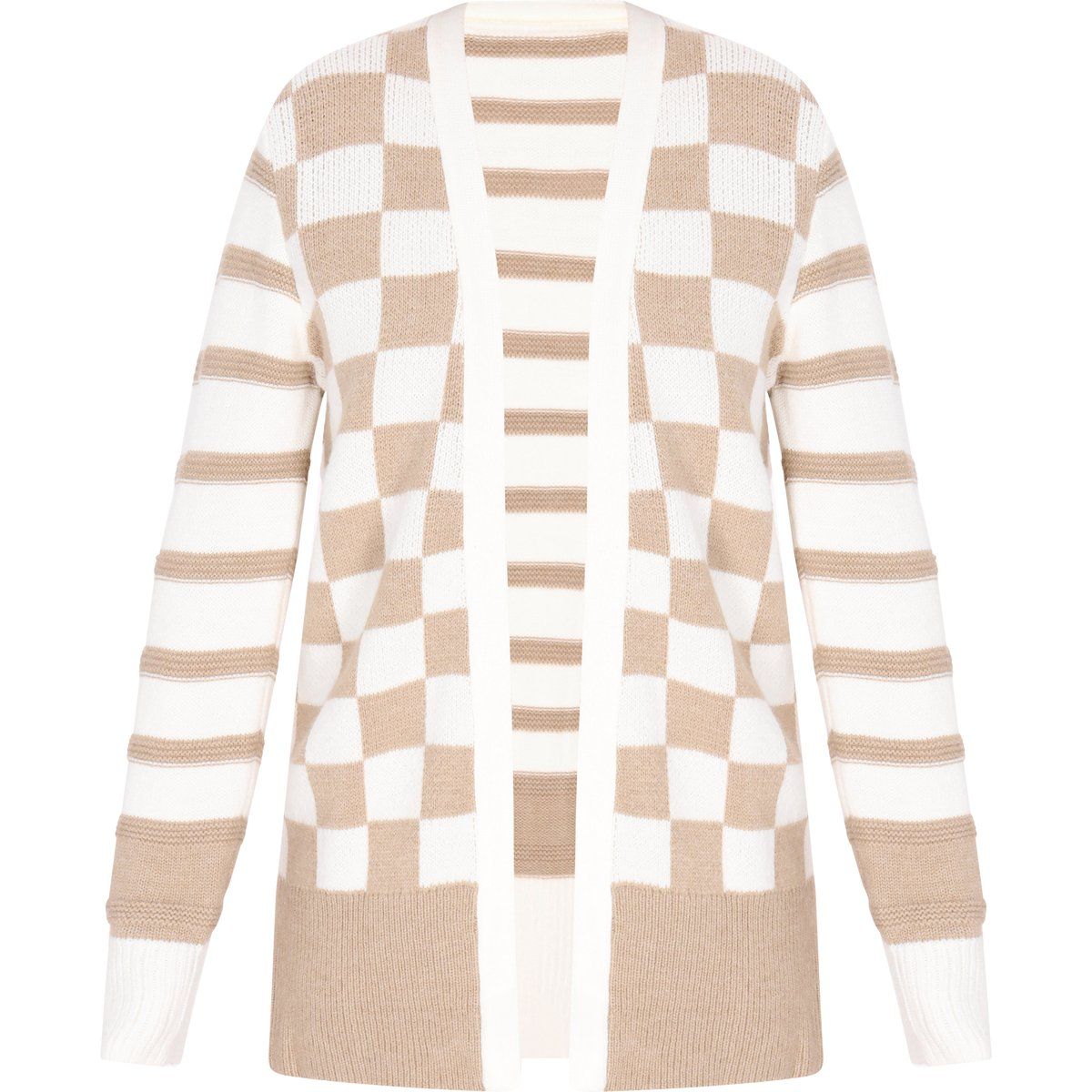 usha Strickjacke Frauen Weiß Mehrfarbig Beige