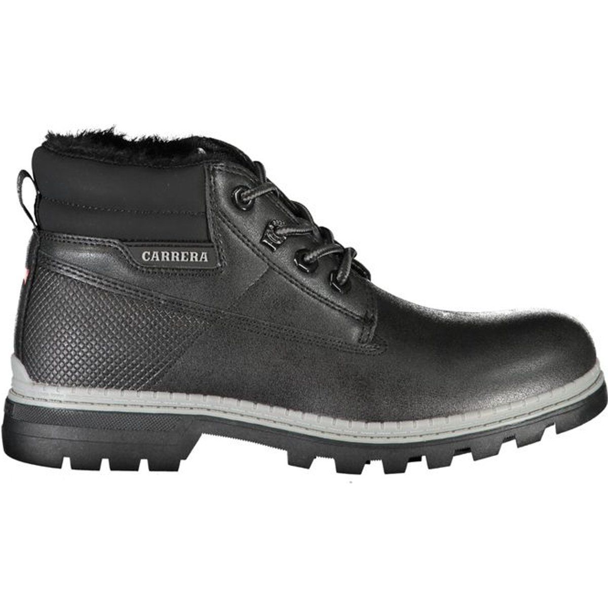Herren Stiefeletten aus schwarzem Kunstleder