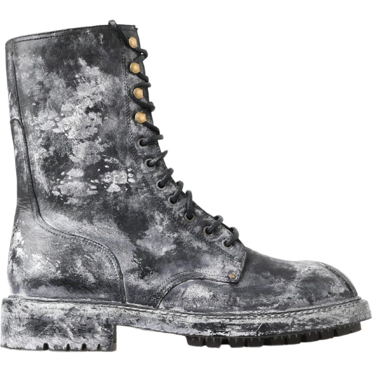 Abgenutzte Leder Schnürstiefel