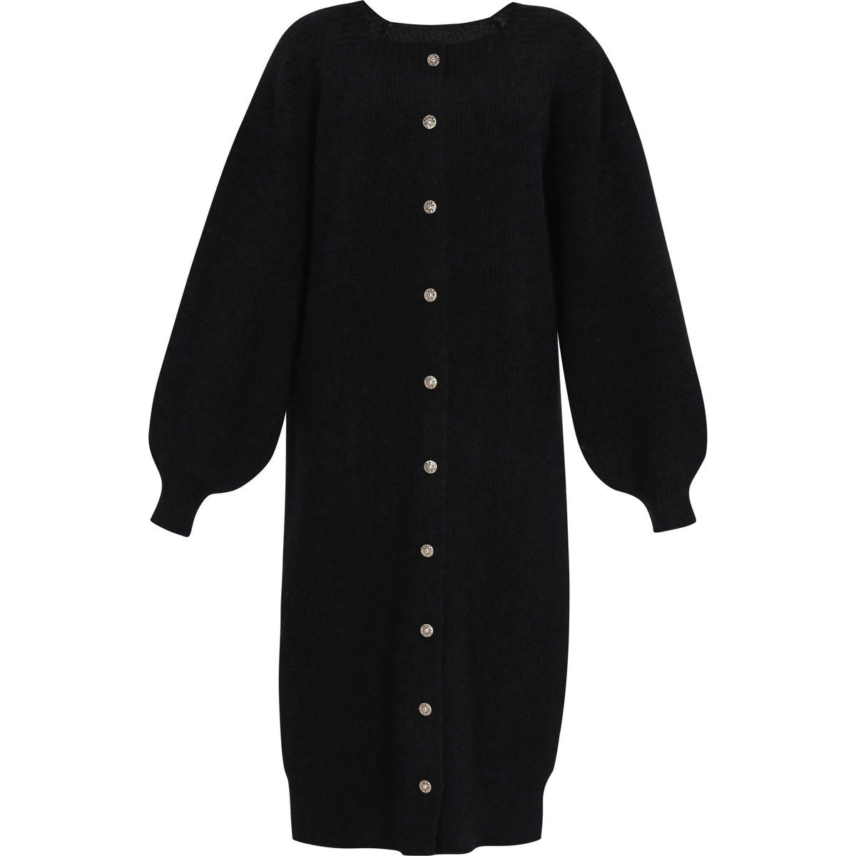 Langer Strick-Cardigan mit Bischofsärmeln