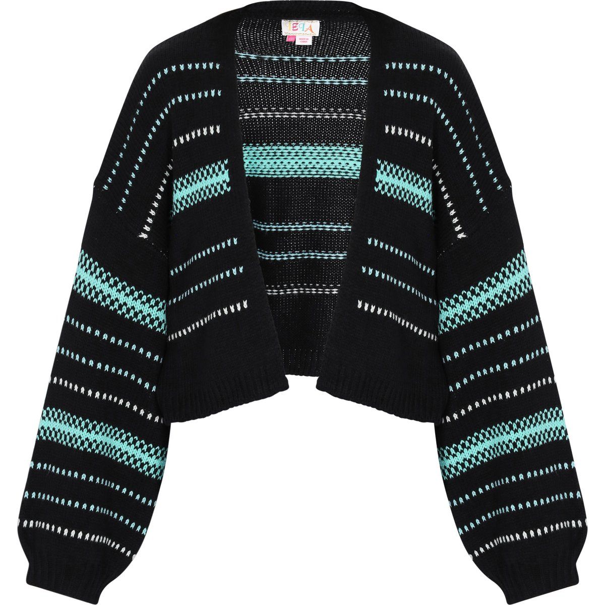 IZIA Strickjacke Frauen schwarz aqua