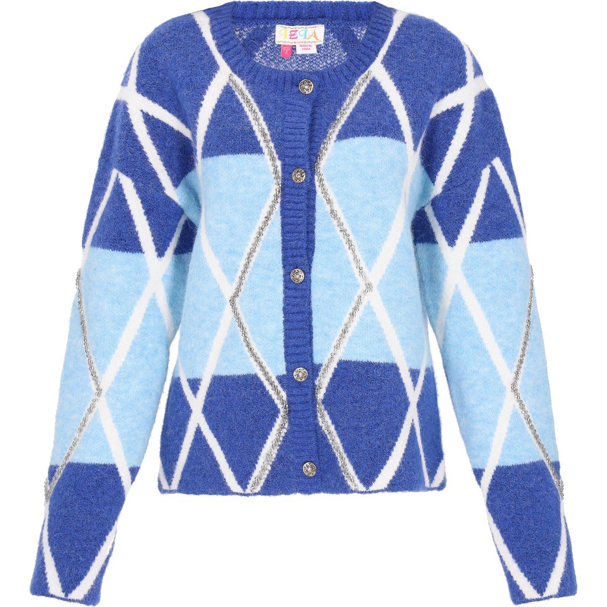 IZIA Strickjacke Frauen Marineblau Hellblau