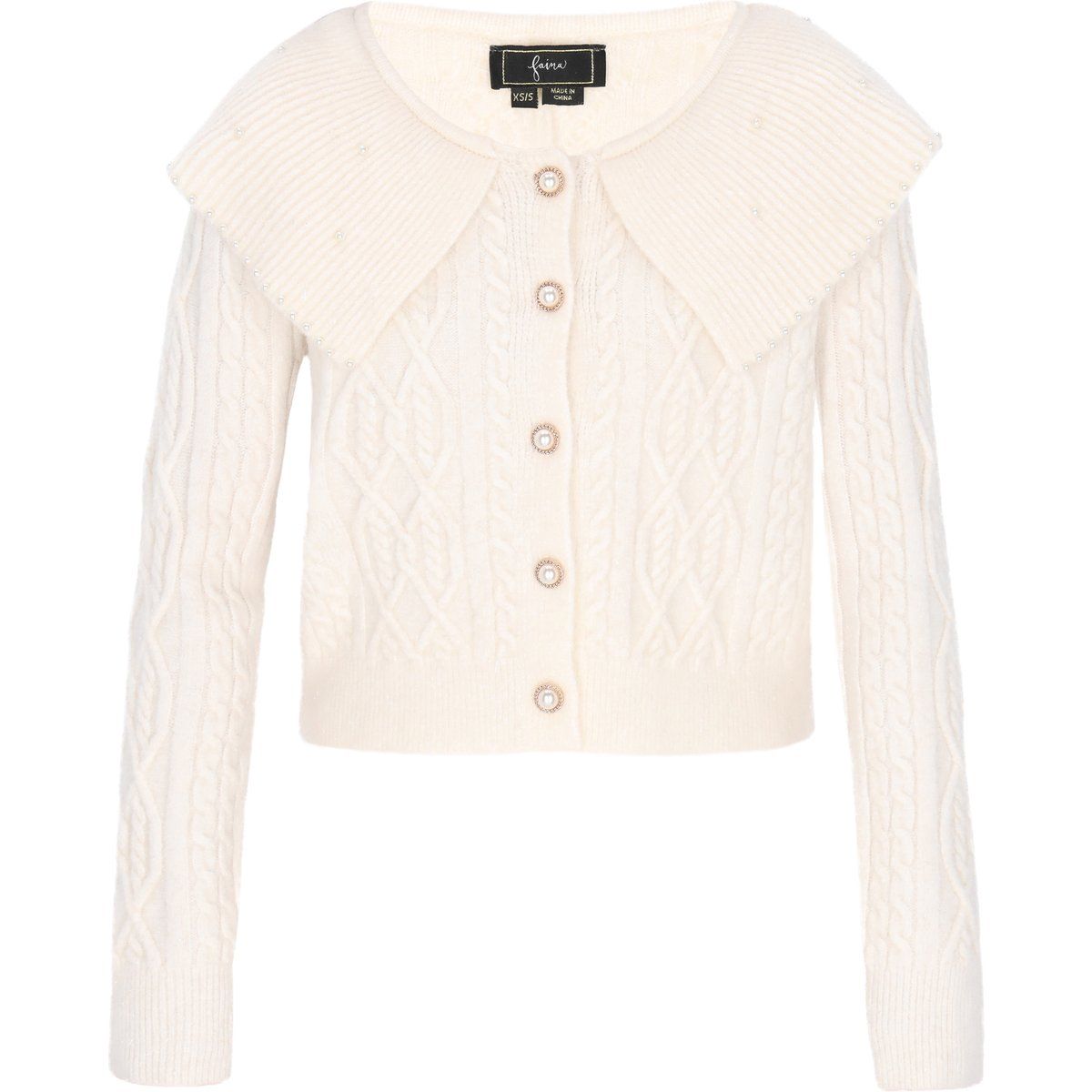 Faina Strickjacke Frauen cremefarben