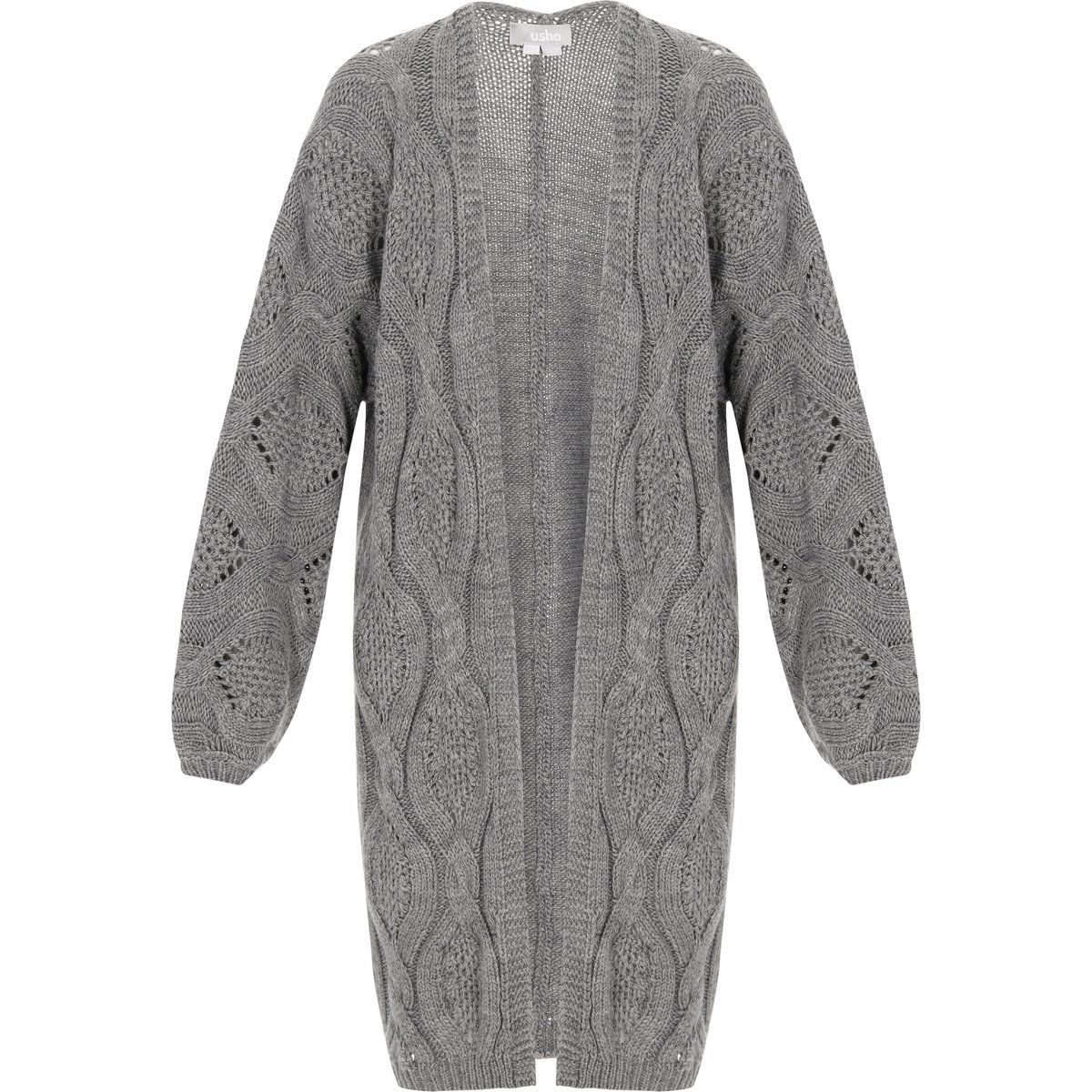 usha Strickjacke Frauen Graumelange