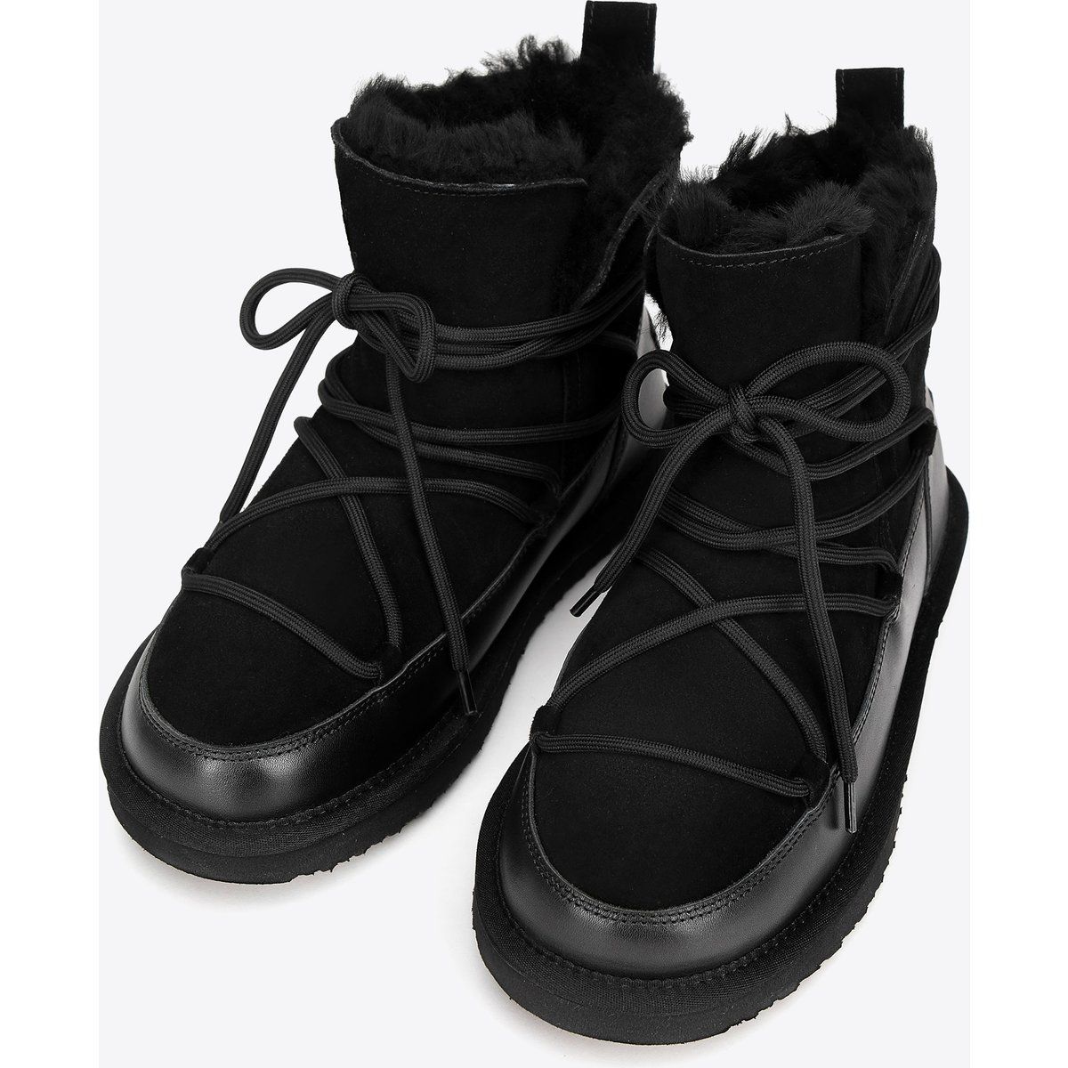 Stiefeletten aus Wildleder mit Kunstfellfutter