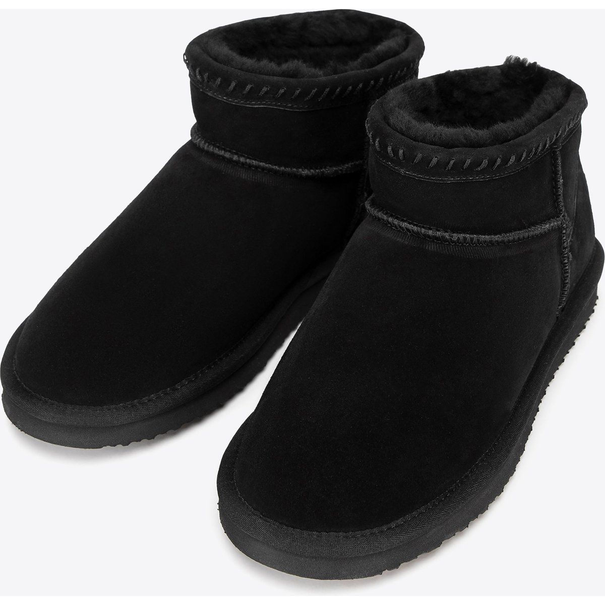 Wildlederstiefeletten mit Wollfutter
