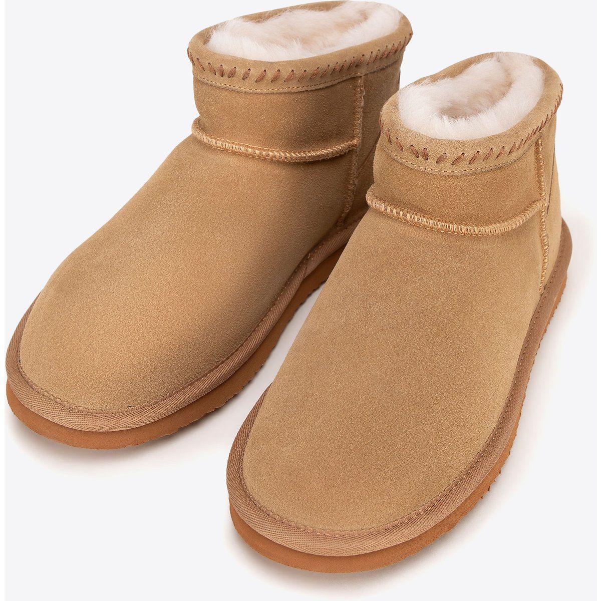 Wildleder-Stiefeletten mit Wollfutter
