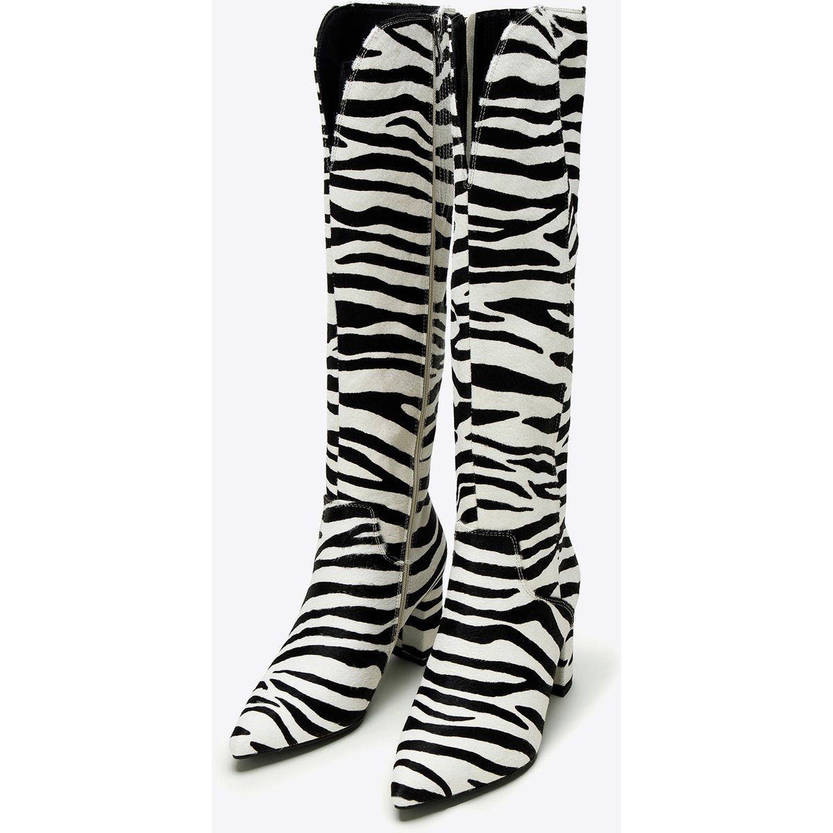 Zebra-Kniehohe Stiefel mit Tiermuster