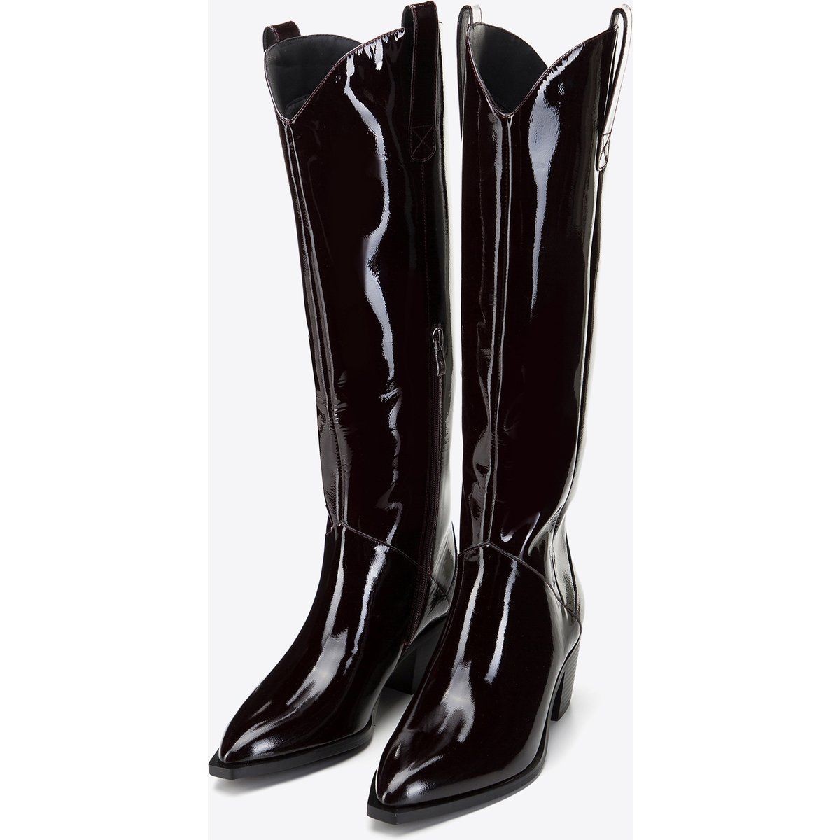 Hohe Cowboystiefel aus Lackleder