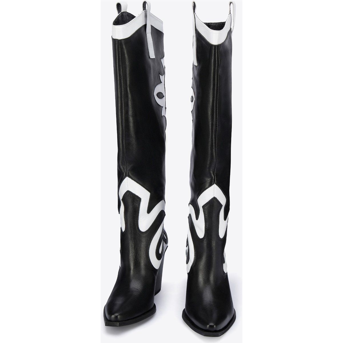 Leder Westernstiefel mit Kontrastdetails