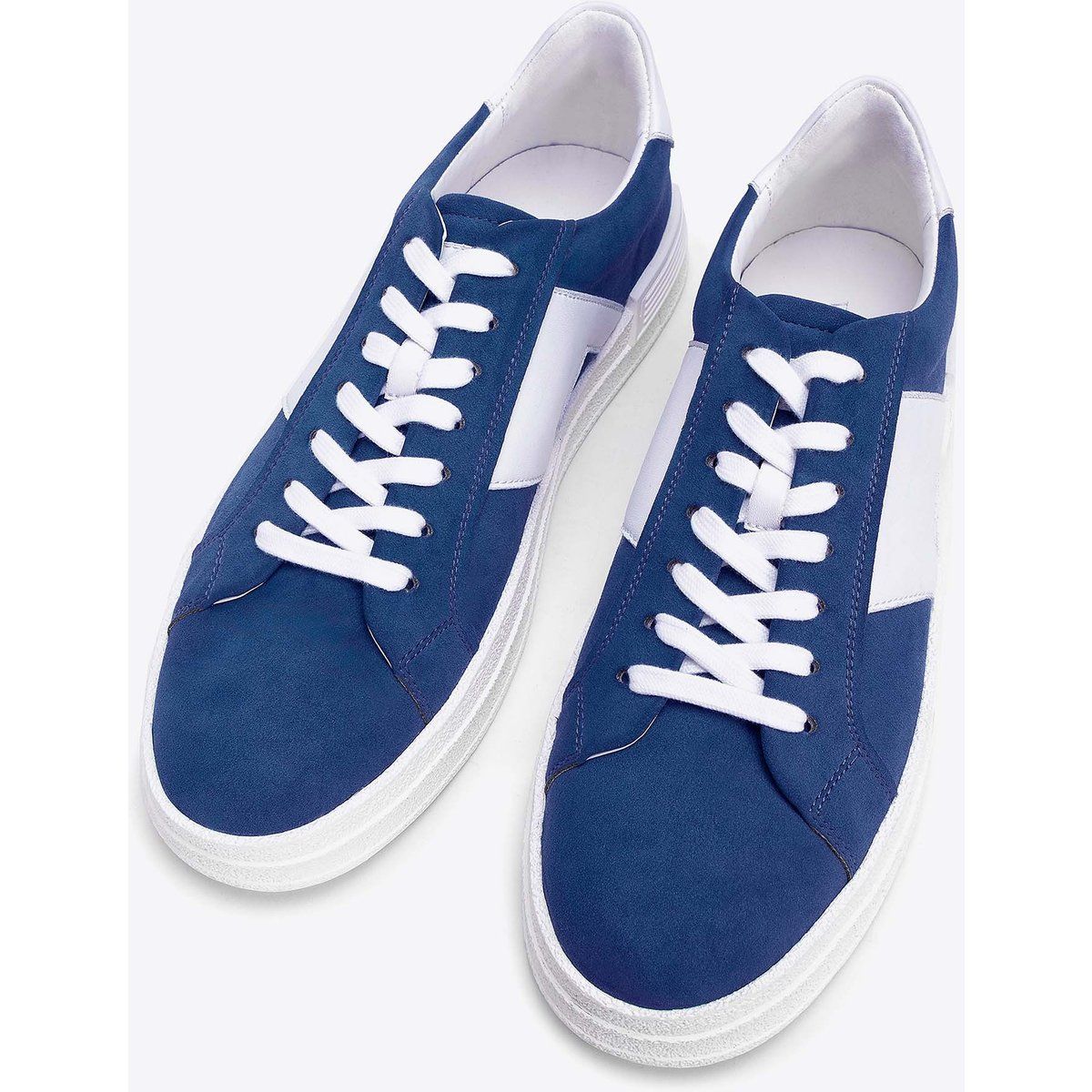 Wittchen Herren-Sneaker mit kontrastierender Sohle, marineblau, Öko-Leder