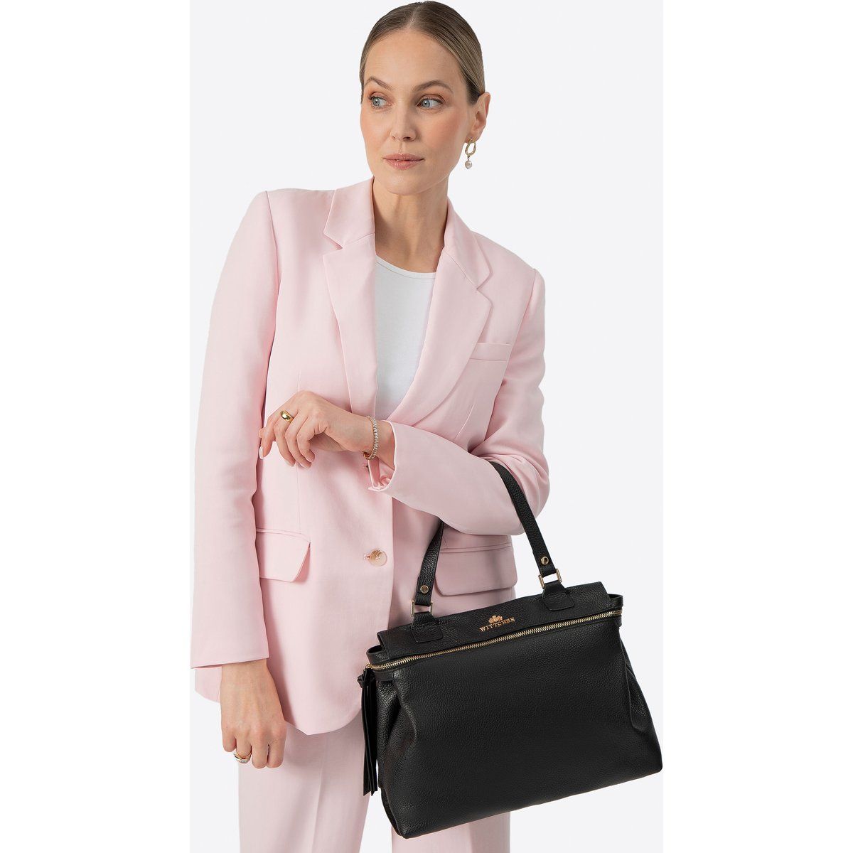 Elegante strukturierte Handtasche aus Leder