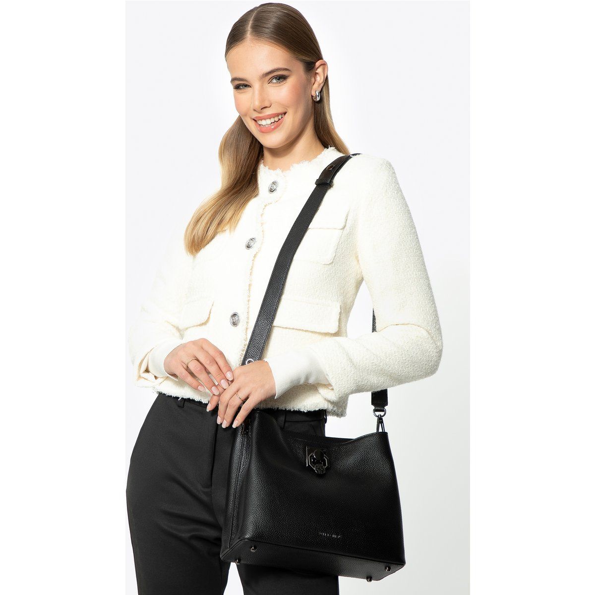 Leder-Umhängetasche mit Schnallendetail