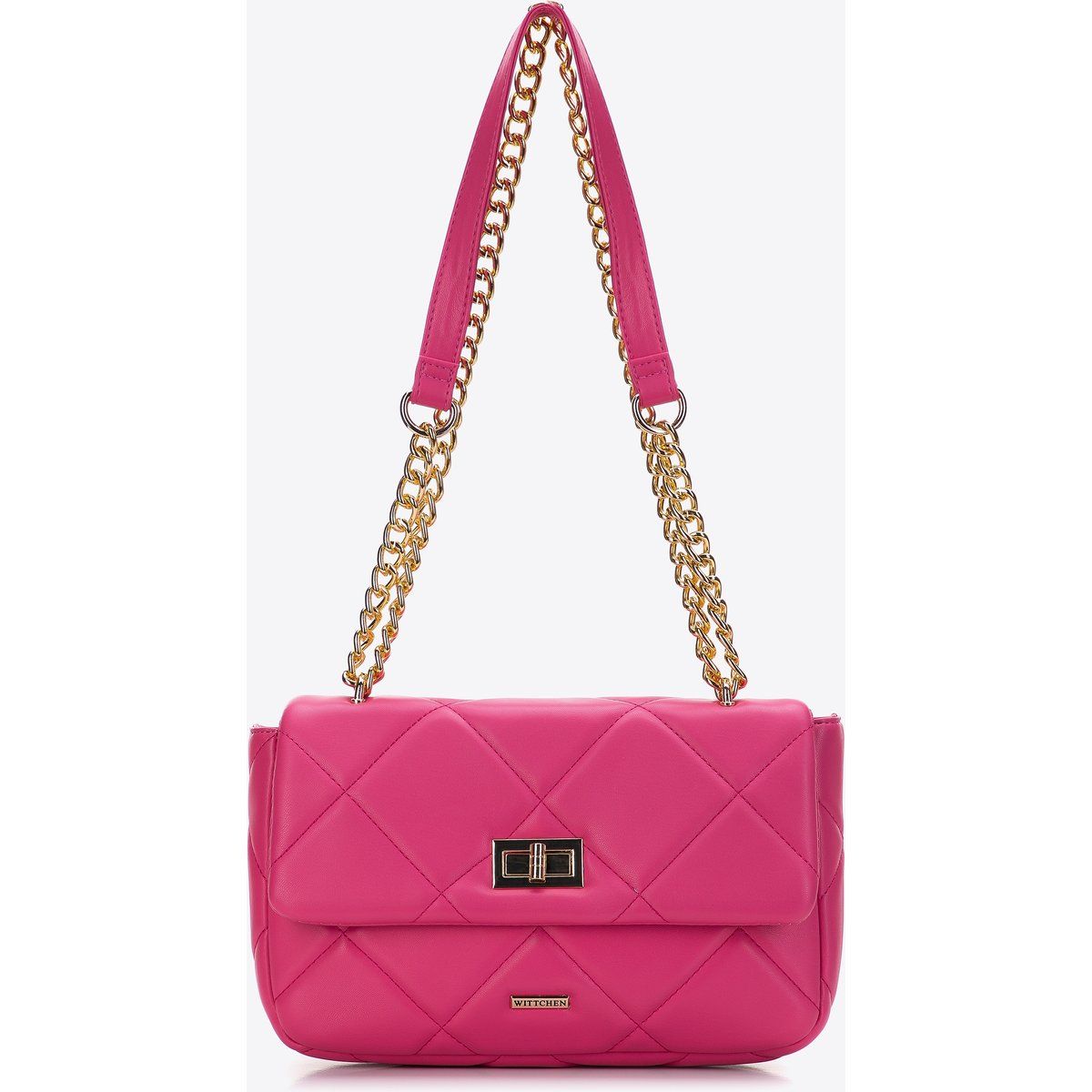 Gesteppte Schultertasche mit Kettenriemen