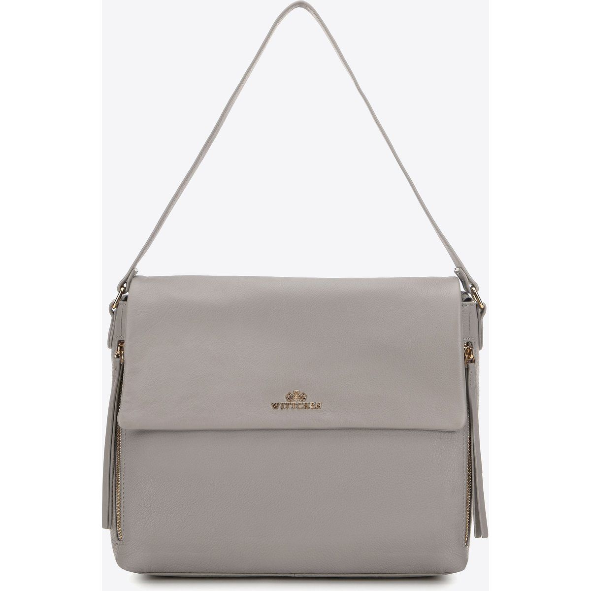 Ledertasche mit Reißverschlussdetails