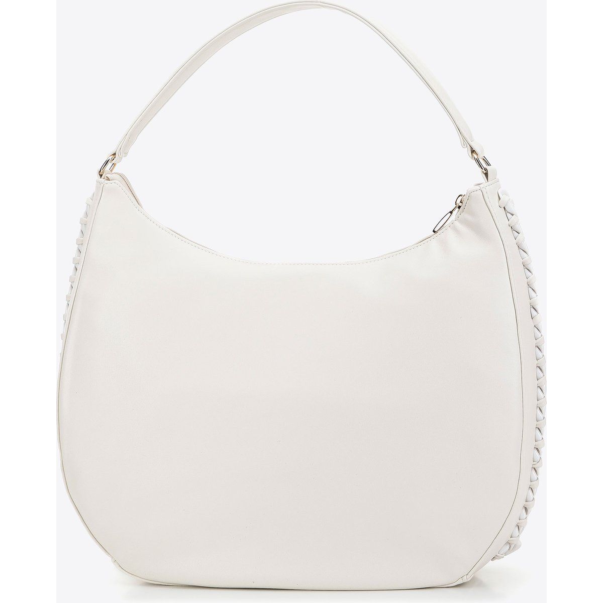 Creme Eco-Leder Hobo Tasche mit Kette
