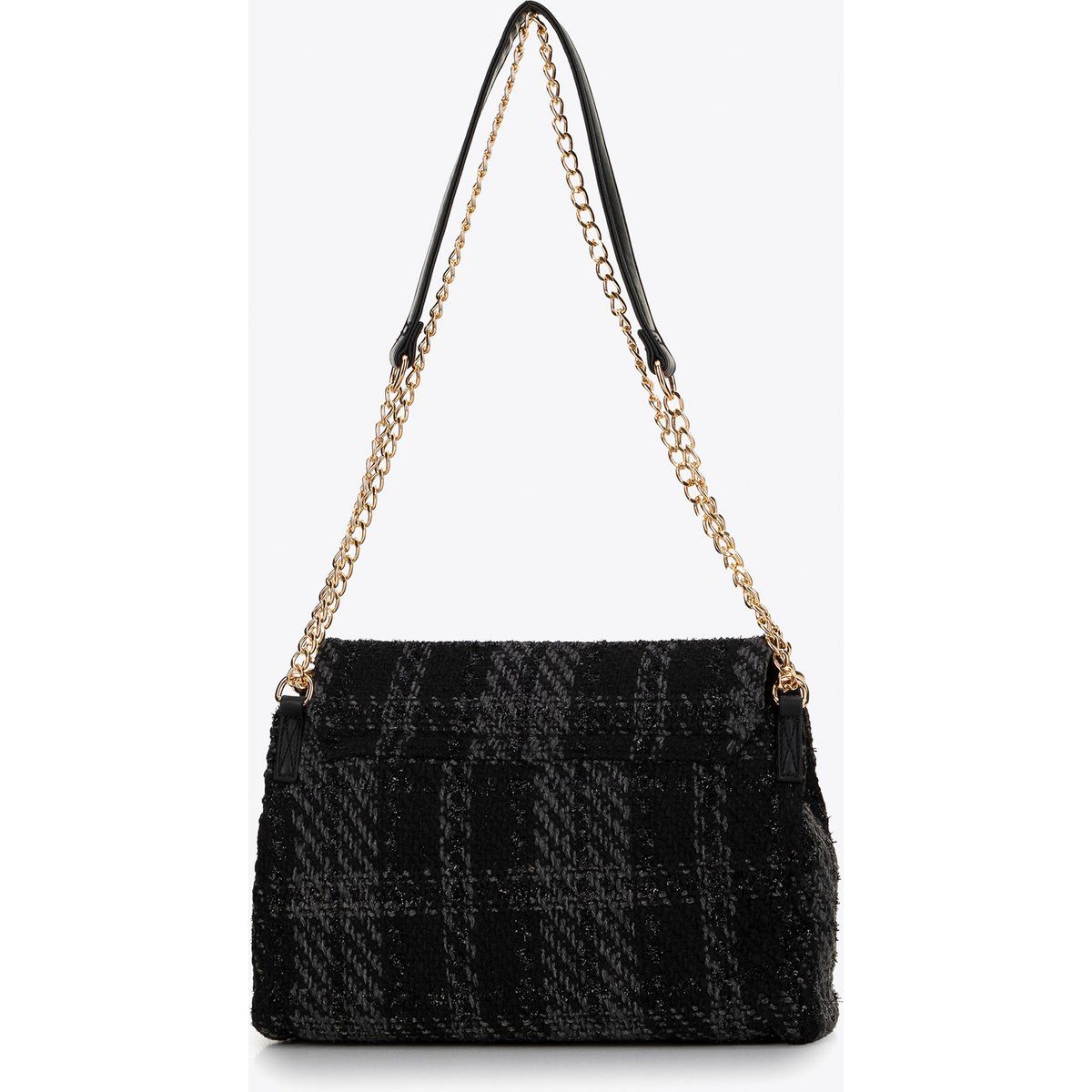 Elegante Bouclé Schultertasche mit Kette