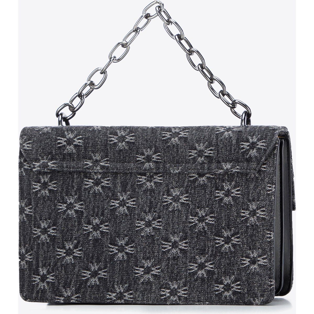 Denim Monogramm Ketten Messenger Bag