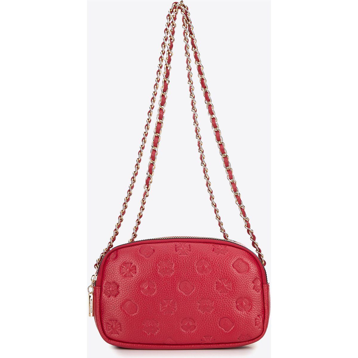Umhängetasche aus geprägtem Leder mit Kette