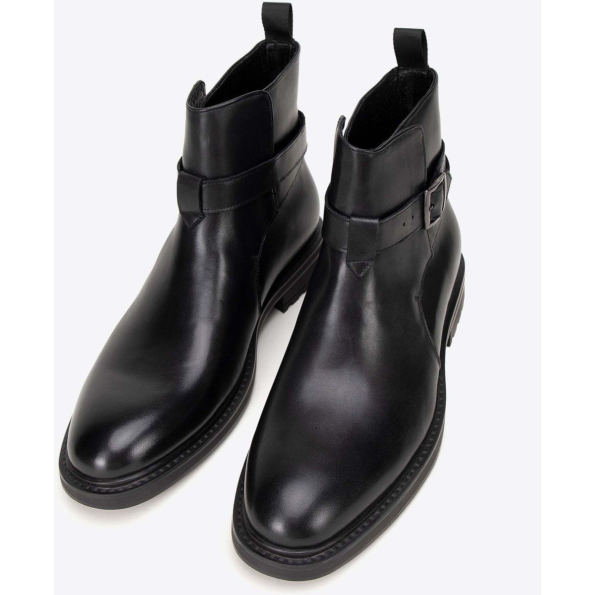 Chelsea-Boots aus Leder mit Schnalle