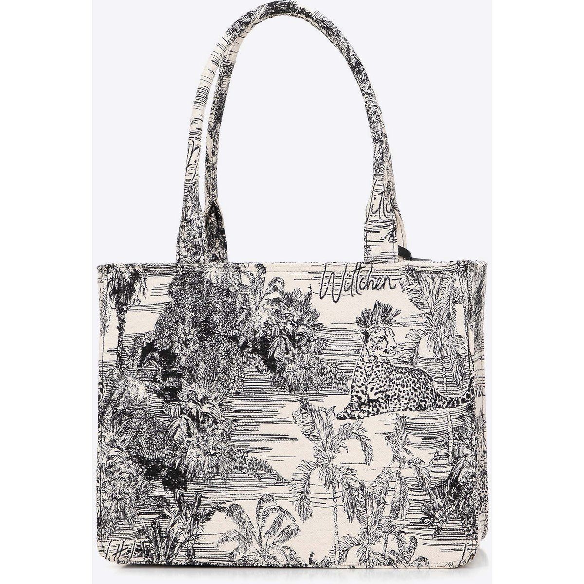 Gemusterte Jacquard Shopper Tasche mit Quaste