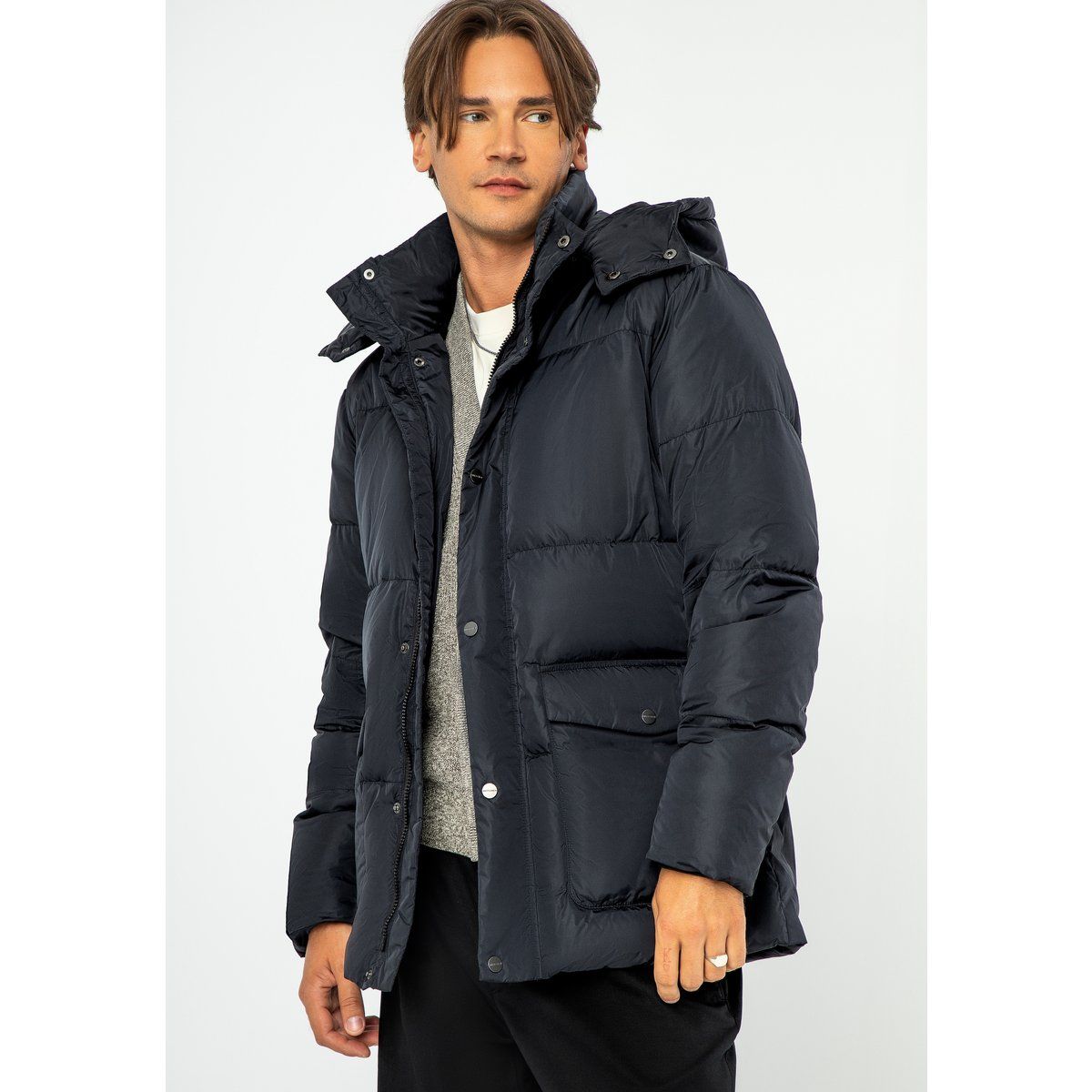 Herren Stepp Daunen Parka Mantel