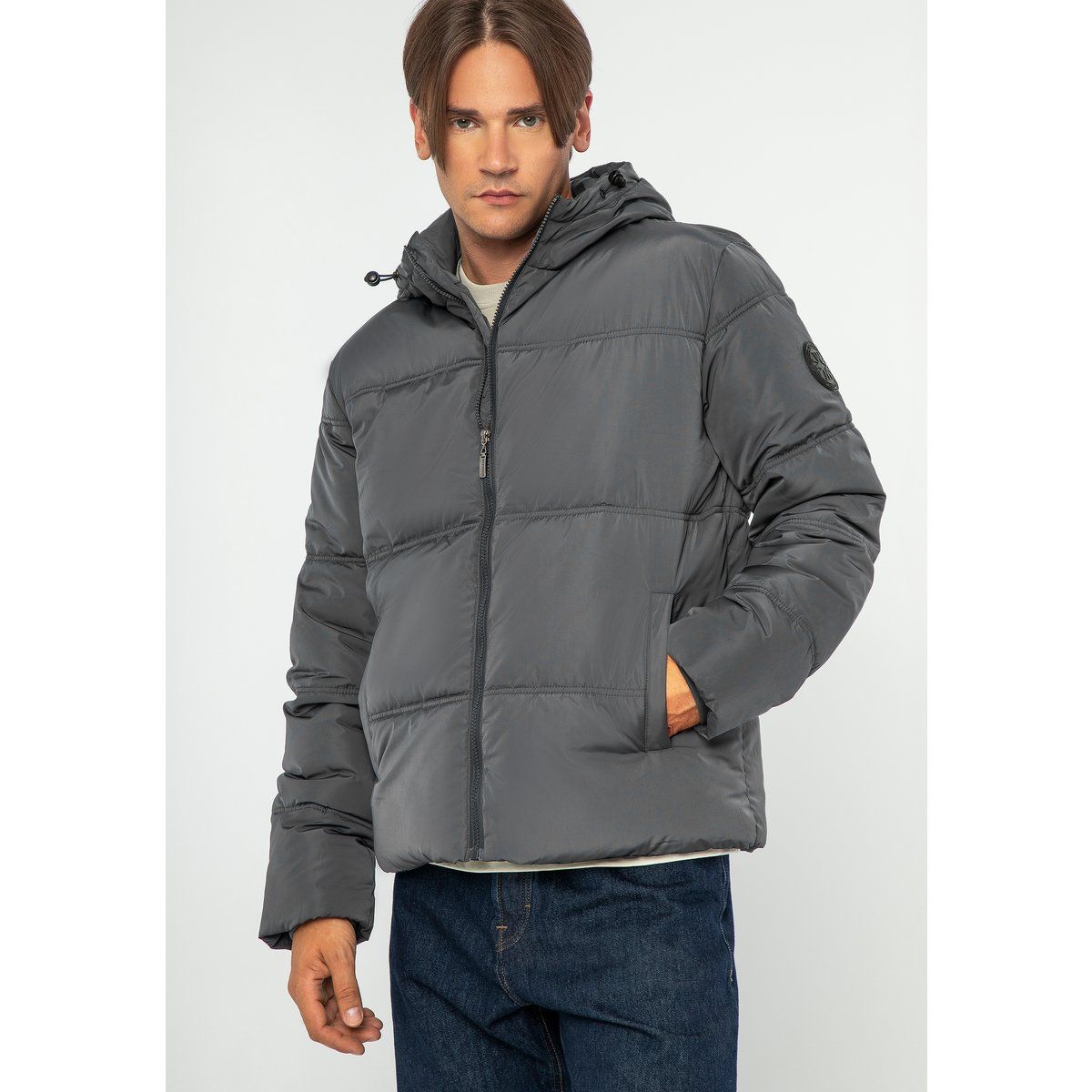 Herren-Steppjacke mit Kapuze