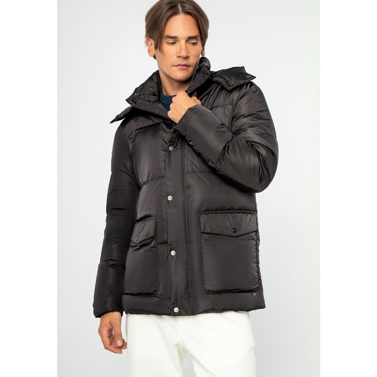 Herren Steppjacke mit Kapuze