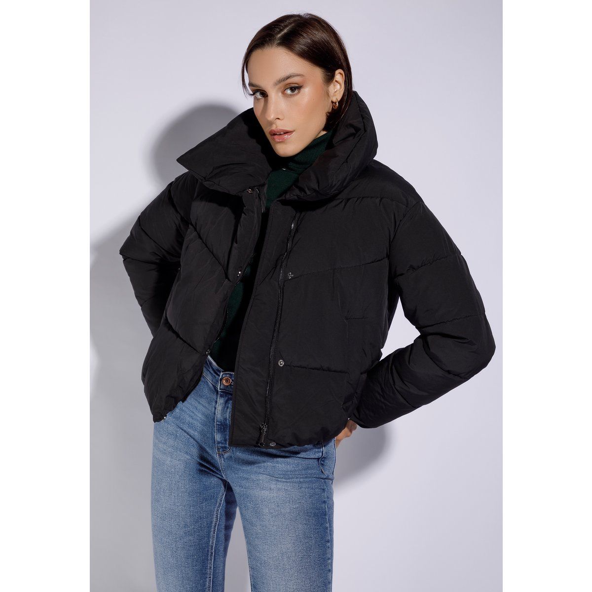 Übergroße gesteppte Pufferjacke