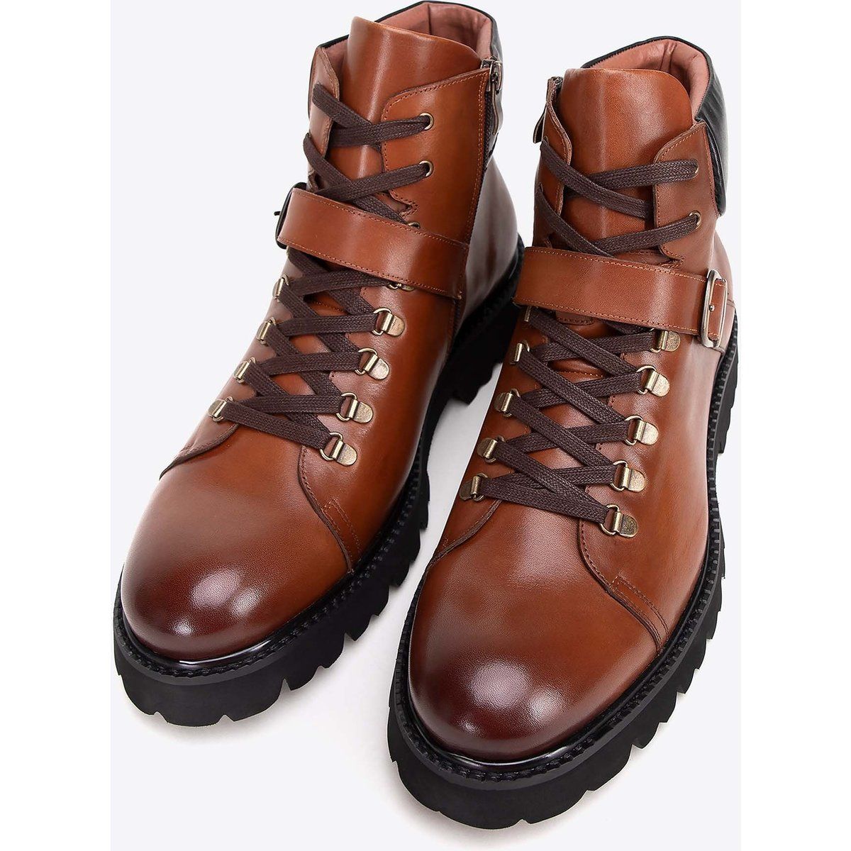 Herren-Lederstiefeletten mit Schnalle