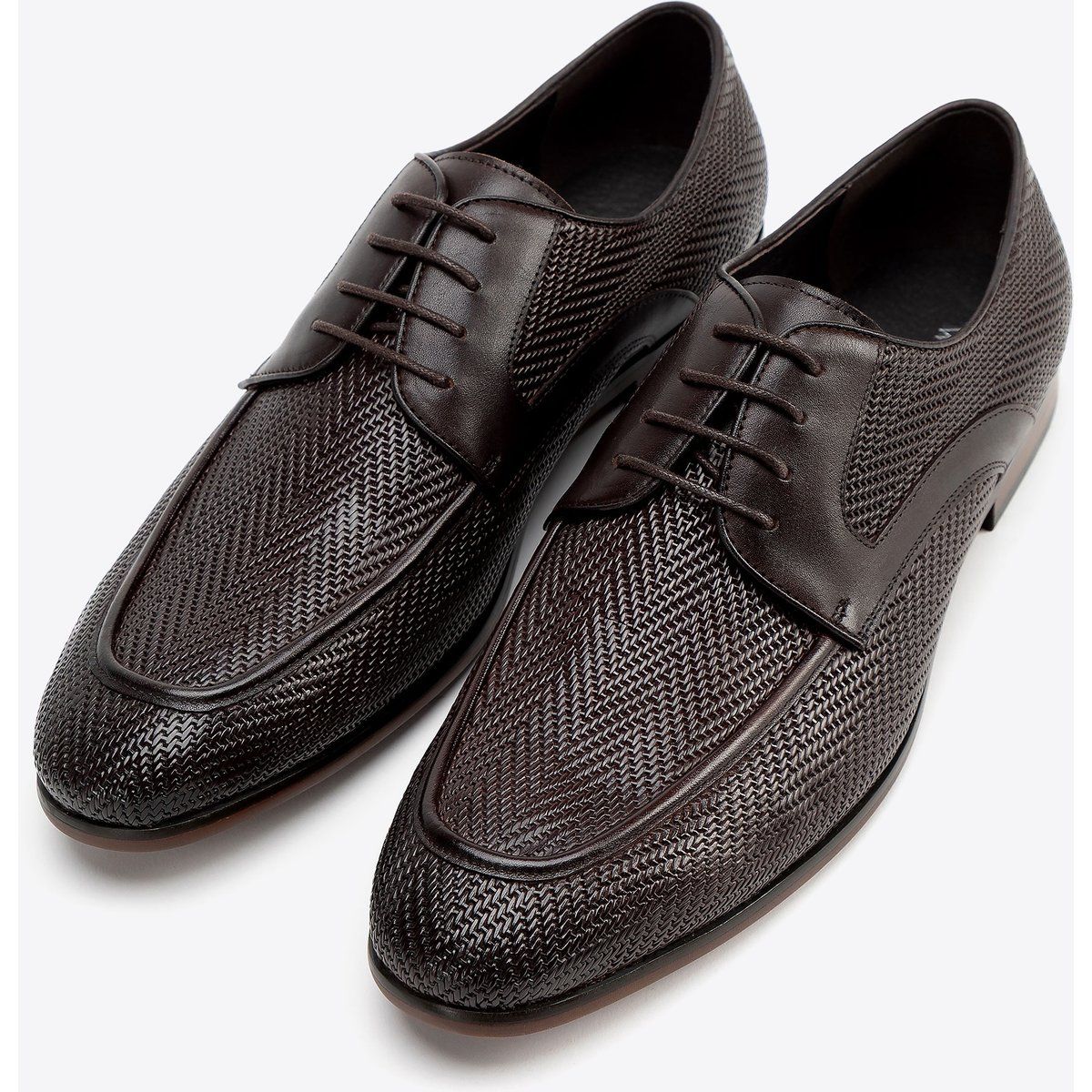 Herren Derby Schnürschuhe aus gewebtem Leder