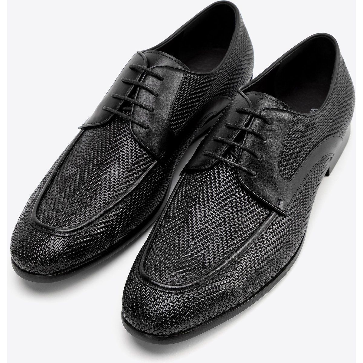 Herren Derby-Schnürschuhe aus gewebtem Leder