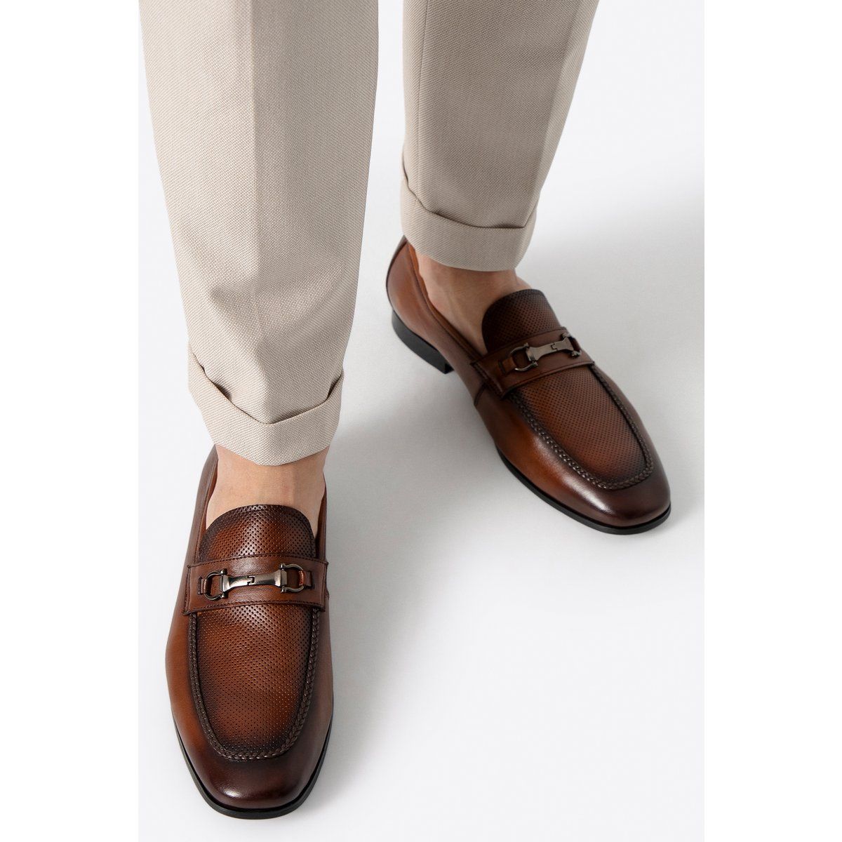 Herren Lederloafer mit Schnallendetail