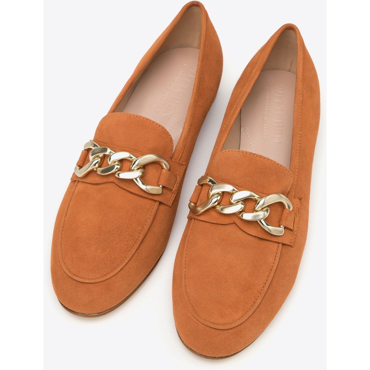 Wildleder-Slipper mit Kettendetail