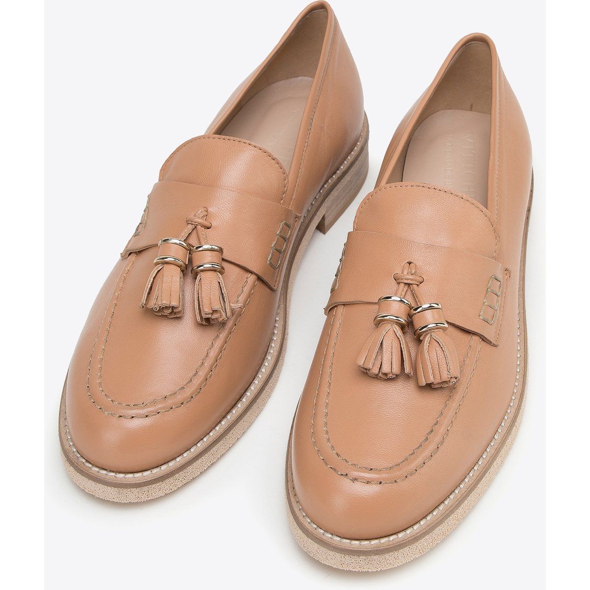 Damen Leder Slipper mit Quasten