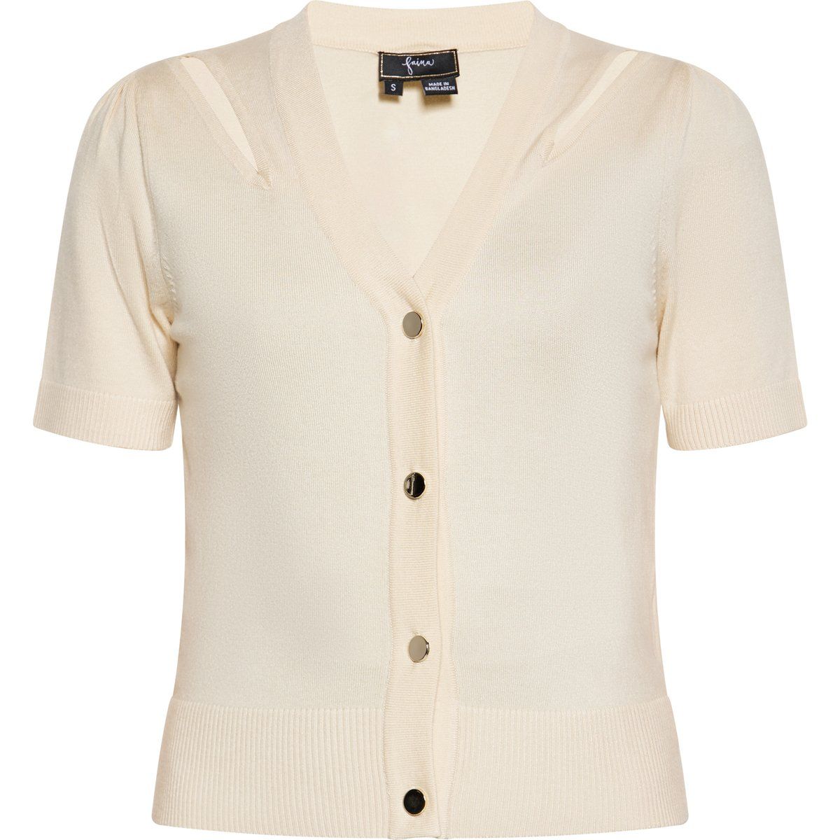 Kurzärmliger Strick Cardigan mit Cut-Outs
