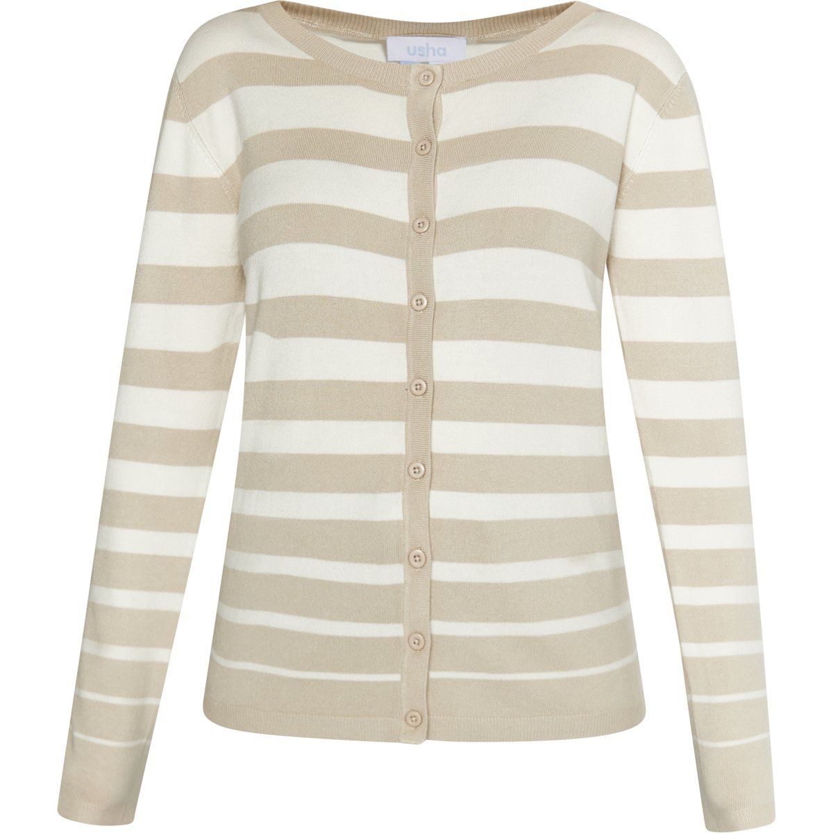 Gestreifte Strickjacke mit Knopfleiste