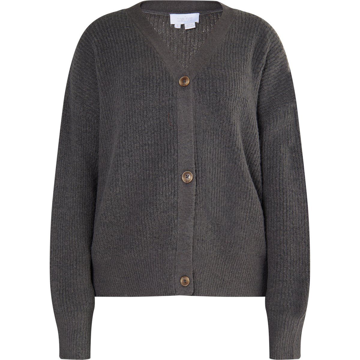 Cardigan aus Rippstrick mit lockerer Passform