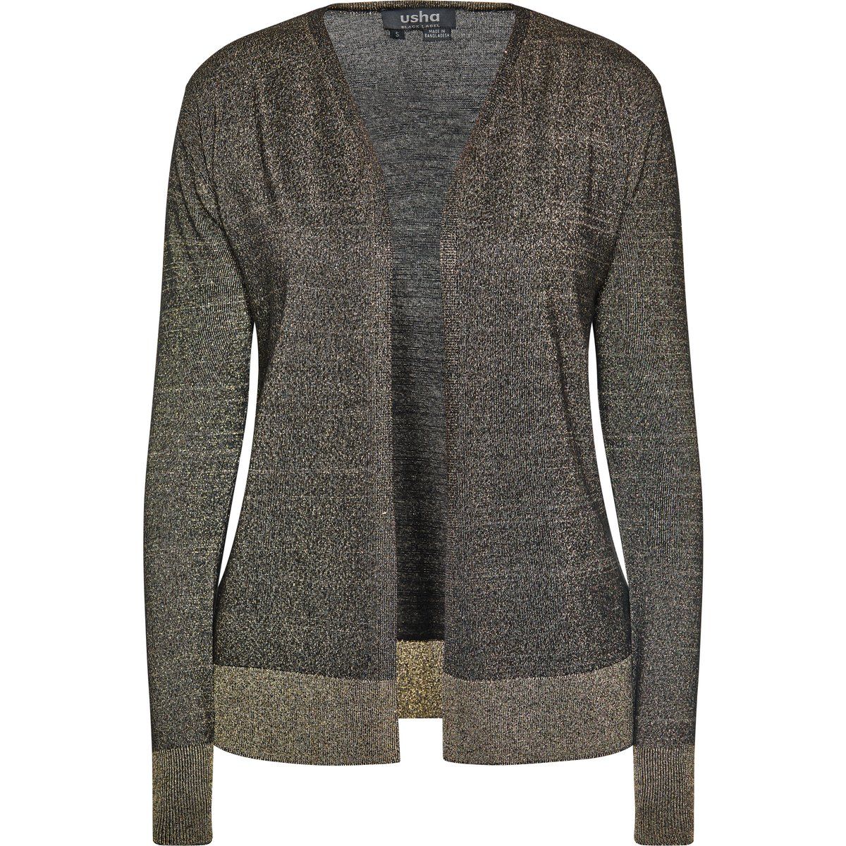 Metallische Strickjacke mit V-Ausschnitt